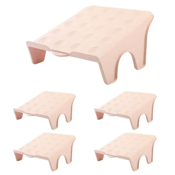 5-Piece Double Layer Shoe Rack Simple Storage Organiser Space Saving Shoe Holder – Pink