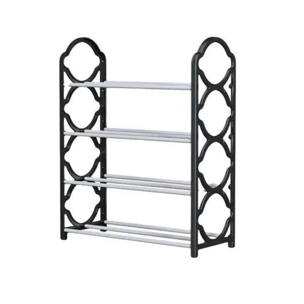 Four Layer Shoe Rack Storage Organiser Multi Tier Shoe Shelf for Entryway Closet – Black
