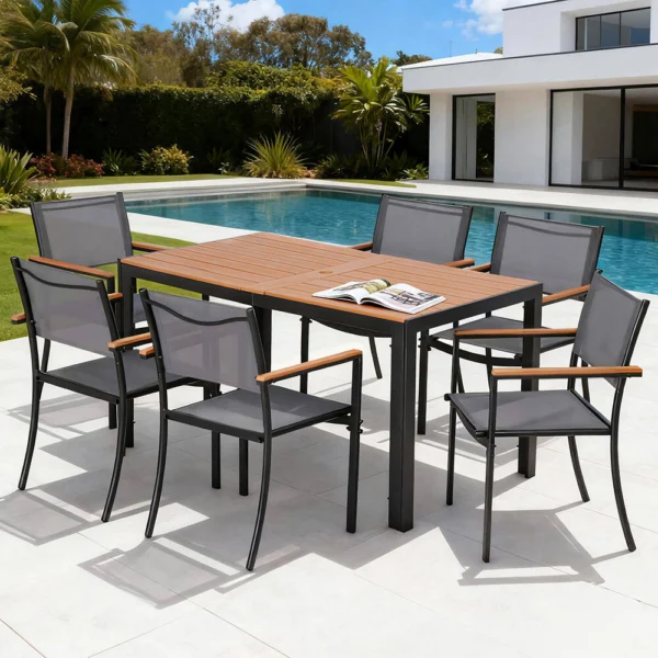 Gardeon 7-Piece Outdoor Dining Set Table and Chairs Patio Garden Furniture Bistro Set