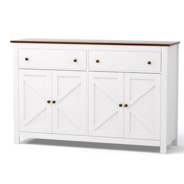 Artiss Buffet Sideboard Storage Cabinet Kitchen Cupboard 2 Drawers 140 cm – White