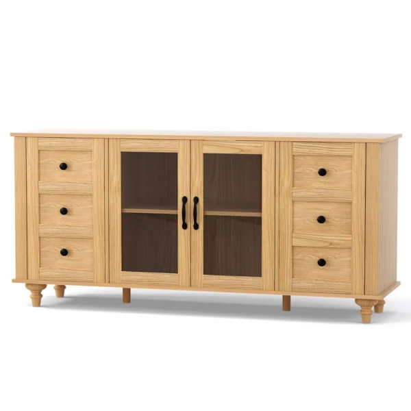 Artiss Buffet Sideboard Storage Cabinet Kitchen Cupboard Faux Drawer 150 cm – Pine
