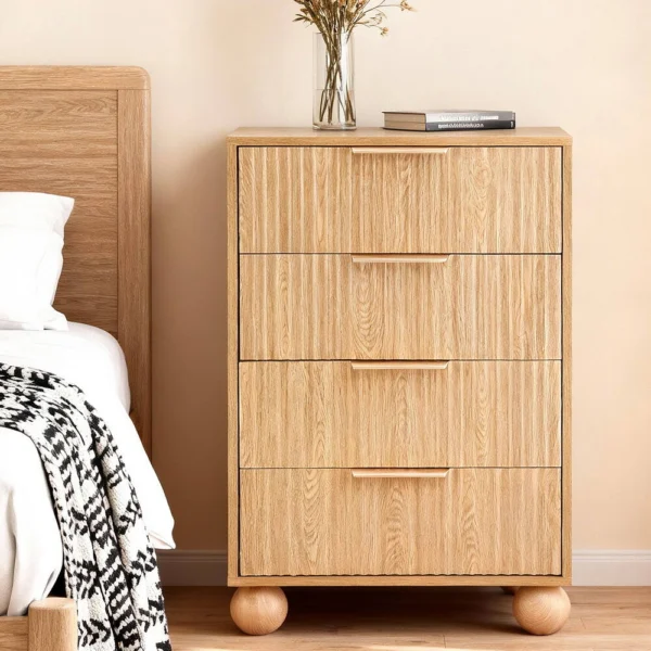Artiss Chest of 4 Drawers Dresser Tallboy – Pine