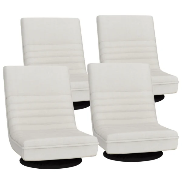 Artiss 4XFloor Chair Lounge Sofa Swivel Foldable Linen – White