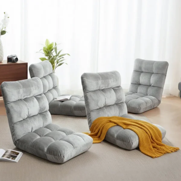 Artiss 4X Lounge Sofa Bed Flannel Fabric – Grey