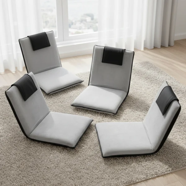 Artiss 4X Floor Lounge Sofa Bed Floor Cushion Velvet – Grey