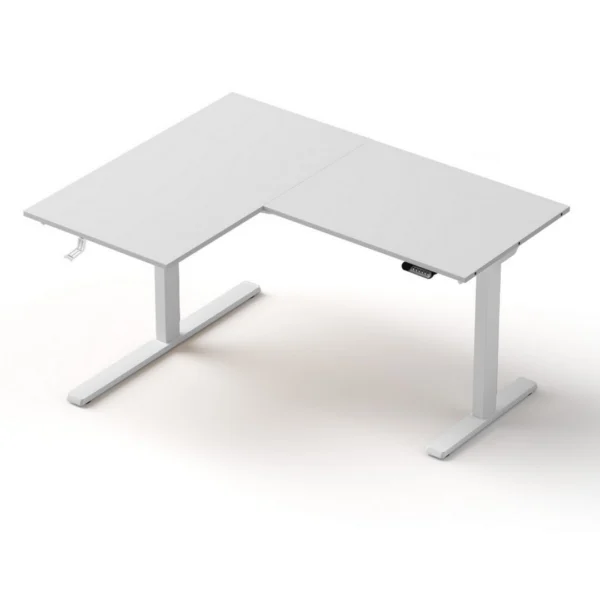 Artiss L-Shape Standing Desk Sit Stand Up Height Adjustable Electric Motorised – White