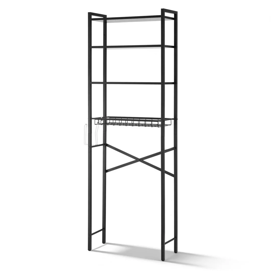 Artiss Over Toilet Bathroom Storage Rack Space Saving 4 Tier Organiser – Black