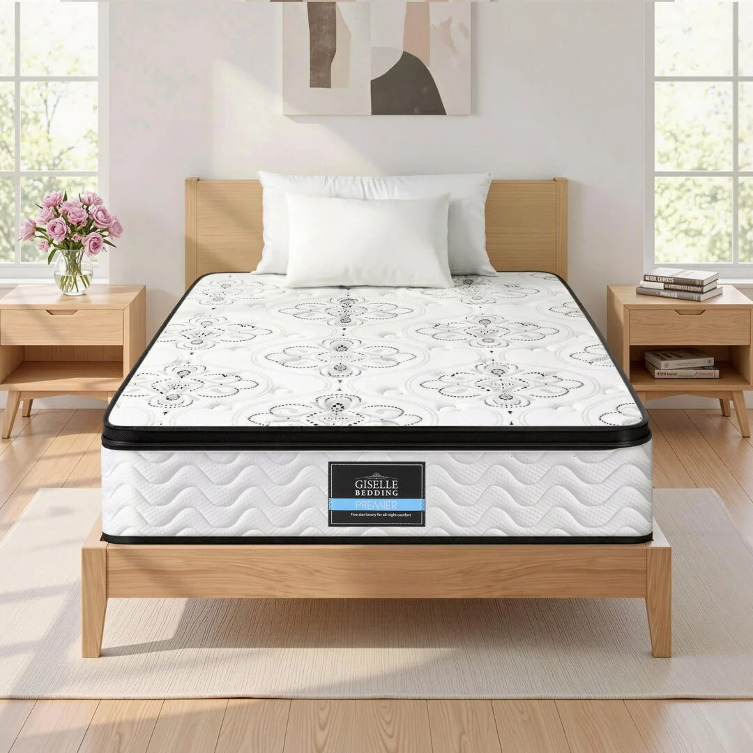 Giselle Bedding Single Mattress 30 cm Pocket Spring Euro Top Medium Firm Foam