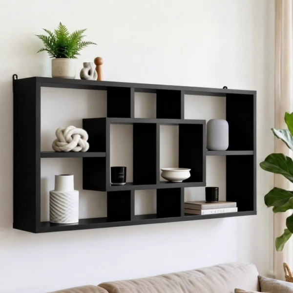 Artiss Floating Wall Shelves Bookshelf – Black