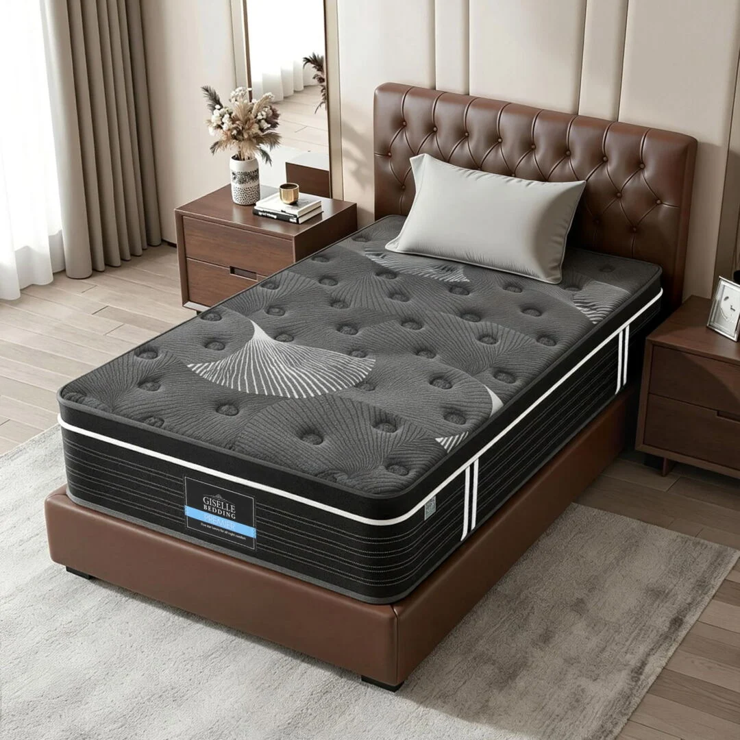 Giselle Bedding King Single Mattress 35 cm Euro Top with Graphene Cooling Comfort Medium Firm