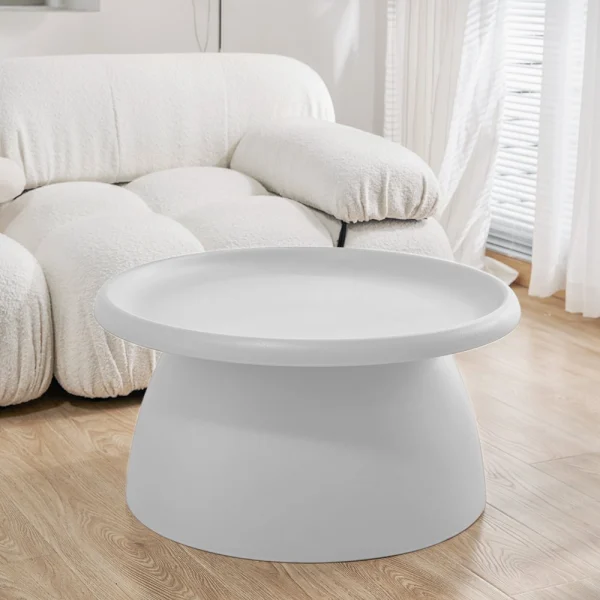 Artiss Coffee Table Round 71 cm Plastic – White