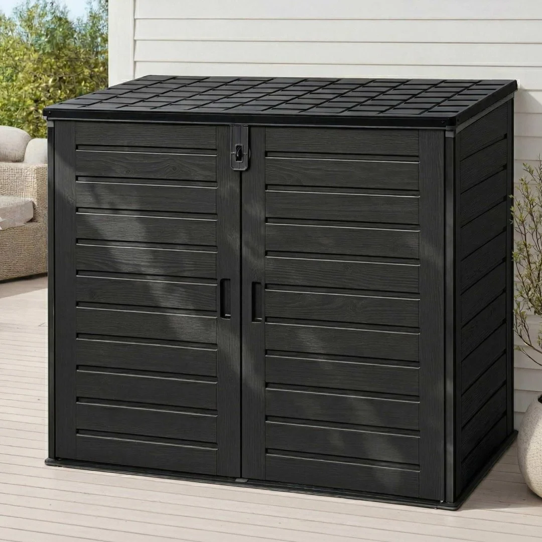 Gardeon Outdoor Storage Box 1170L Container Lockable Cabinet Tool Organiser Shed – Black