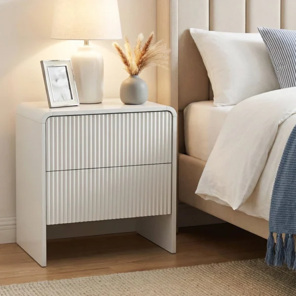 Artiss Bedside Table 2 Drawers – Beige