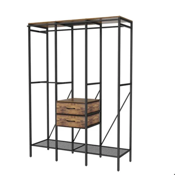 XXXL Large Open Wardrobe Closet – Freestanding Clothes Rail Rack with Curtains (AU)