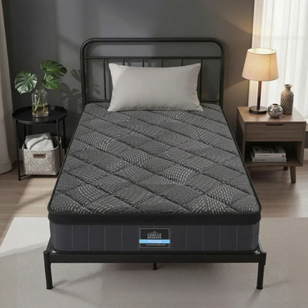 Giselle Bedding King Single Mattress 25 cm Pocket Spring Latex Euro Top Medium Firm Bed