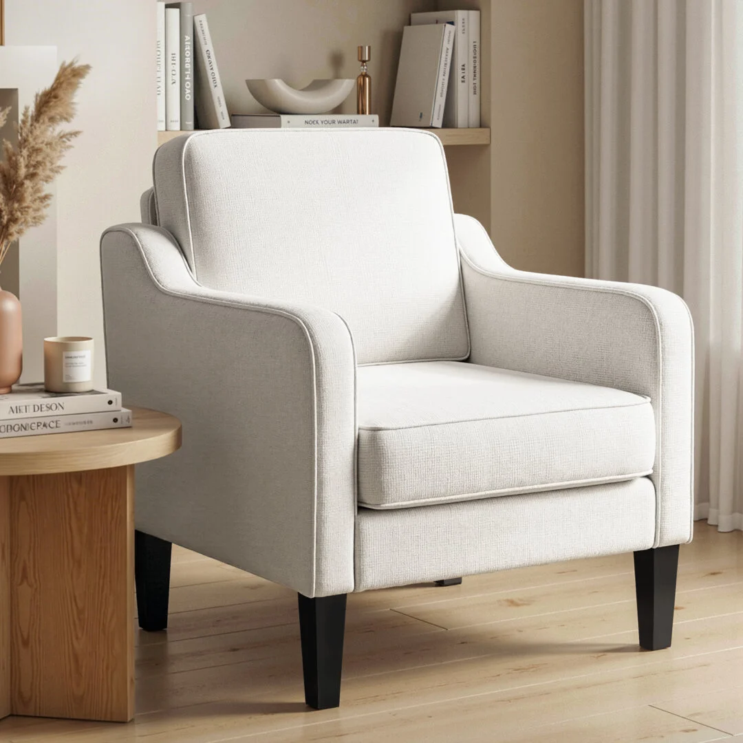 Artiss Armchair Lounge Accent Chair Linen Fabric – Beige