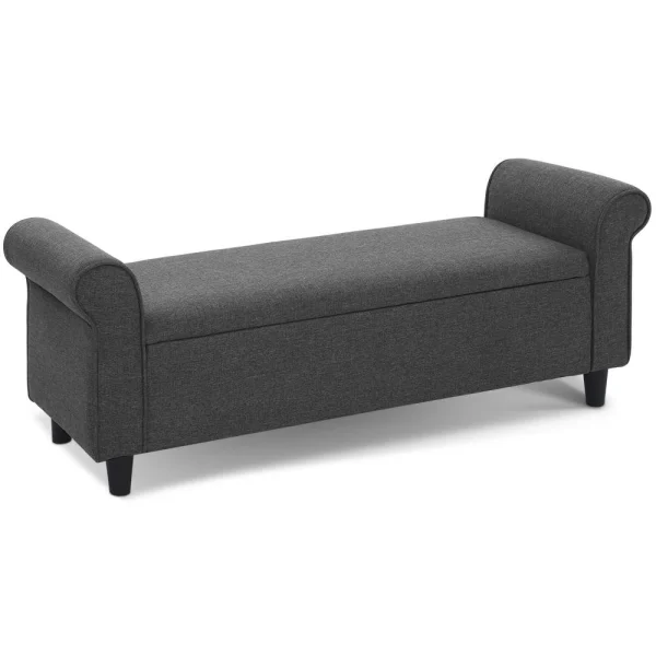 Artiss Storage Ottoman Blanket Box 125 cm Arm Linen – Grey