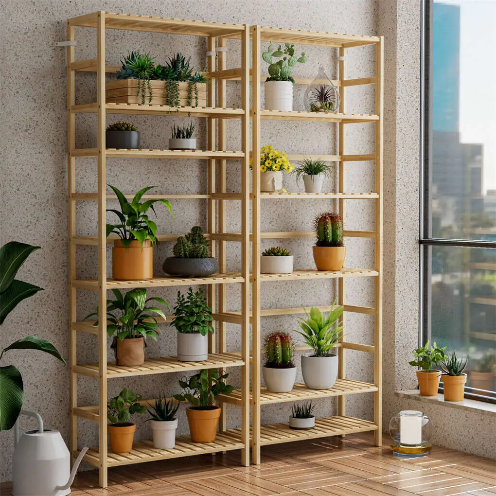 Fin Super Large Wooden Storage Unit 6 Adjustable Shelves Home Kitchen Organization