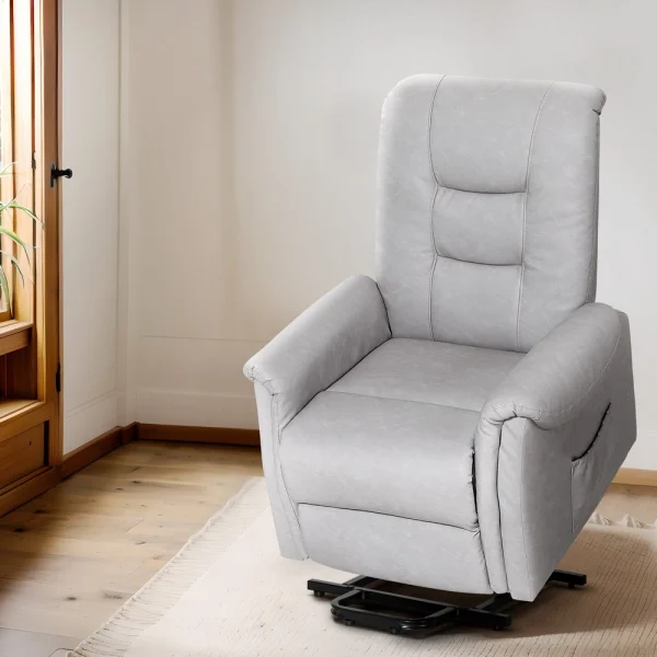 Artiss Recliner Chair Lift Assist Chair PU Leather – Grey
