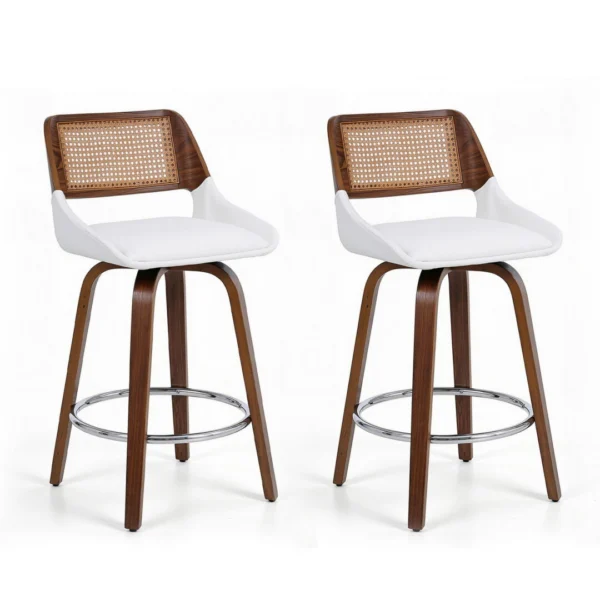 Artiss Wooden Bar Stools Set of 2 Swivel Kitchen Counter Stool Chair 60 cm Seat Height