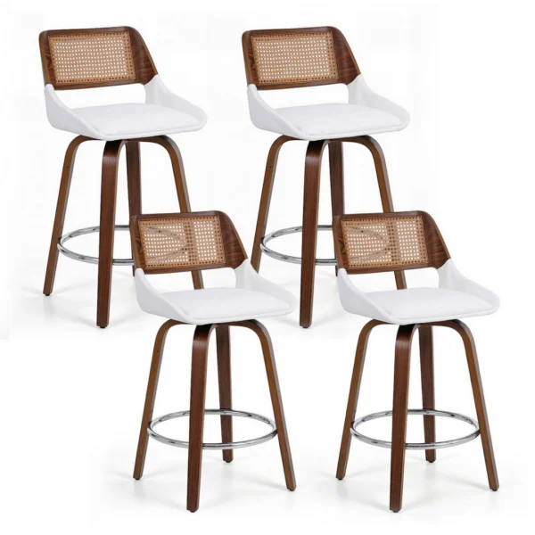 Artiss Wooden Bar Stools Set of 4 Swivel Kitchen Counter Stool Chair 60 cm Seat Height