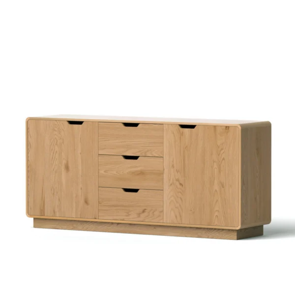 Artiss Buffet Sideboard Cabinet Storage Kitchen Cupboard Drawers Round Edge – Oak