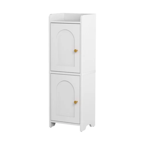 Artiss Bathroom Storage Cabinet 2-Tier Slim Toilet Organiser Adjustable – White