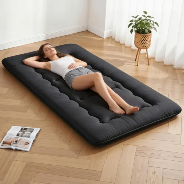 Giselle Bedding 10 cm Japanese Floor Mattress Foldable Futon Mattress Washable Cover Straps