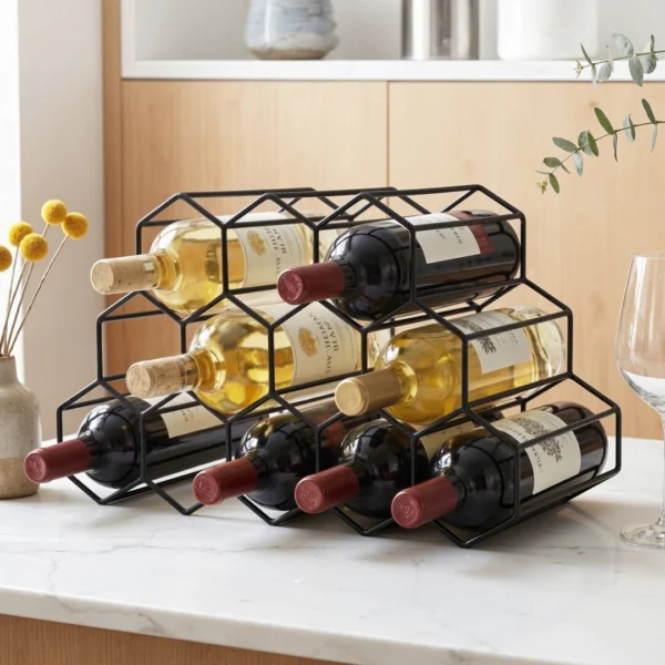 Artiss Wine Rack Metal 12 Bottle No Assembly Required – Black