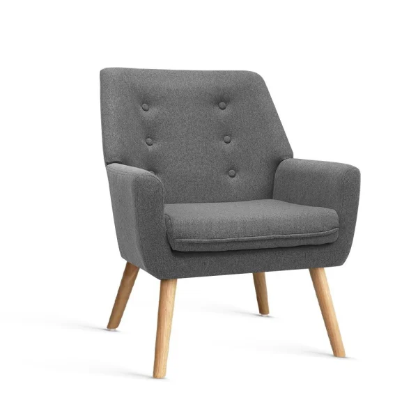 Artiss Armchair Linen Fabric Grey – Charcoal