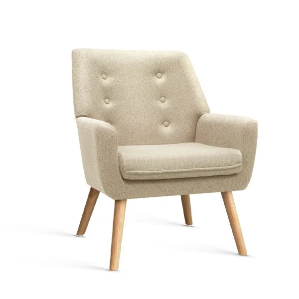 Artiss Armchair Linen Fabric Anne – Beige