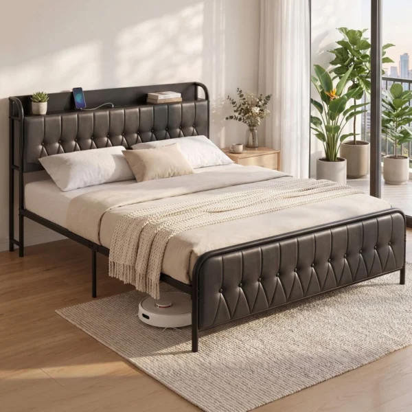 Artiss King Bed Frame with Storage Headboard SAA Certified Charging Station