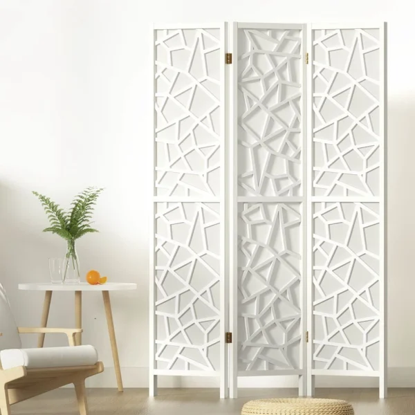 Artiss 3 Panel Room Divider Screen 122x170 cm Clover – White