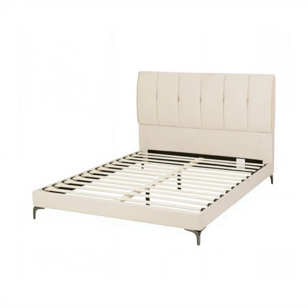 Artiss Double Bed Frame Upholstered Platform Bed with Tufted Headboard 300 kg Support