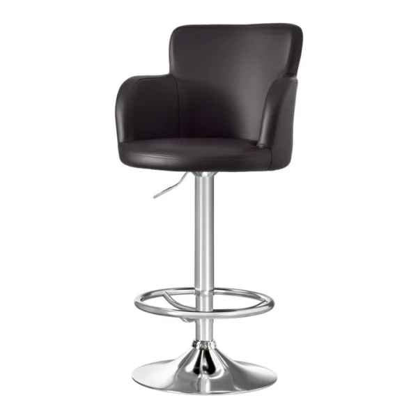 Artiss 4x Bar Stools Swivel Kitchen Chairs Gas Lift Adjustable PU Leather – Brown