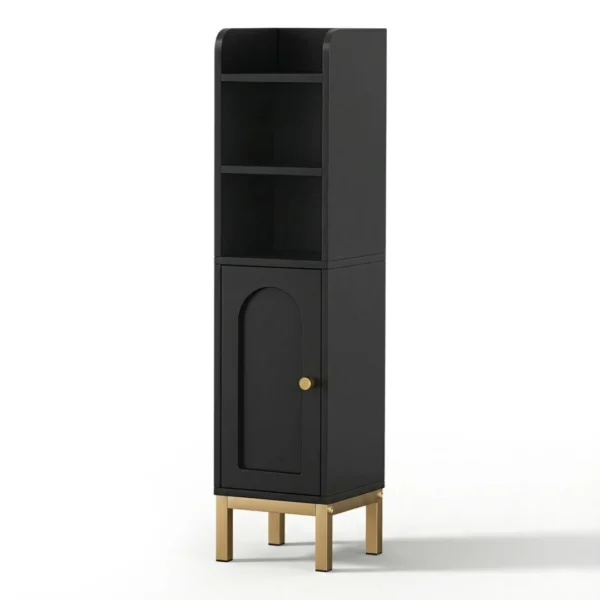 Artiss 2X Bathroom Storage Cabinet Floor Organiser Toilet Corner Adjustable – Black