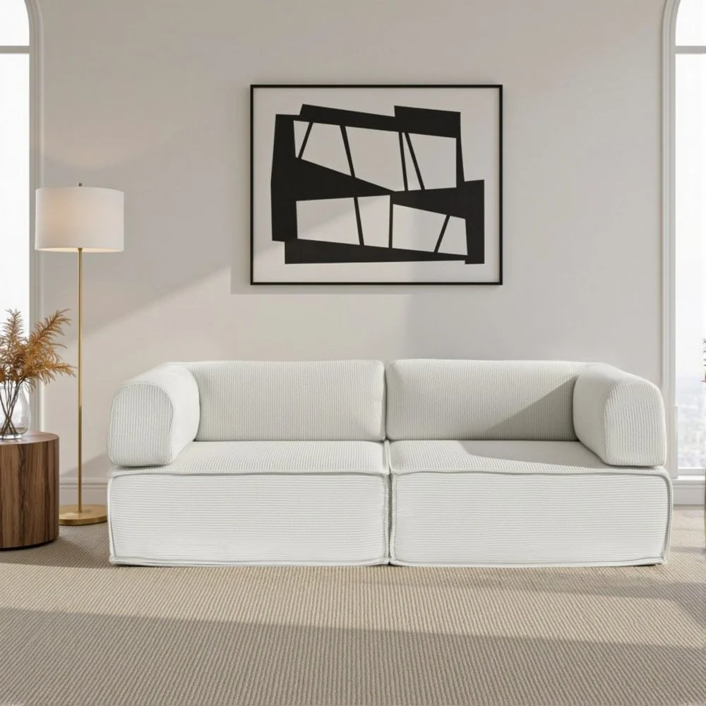 Artiss Convertible Folding Sofa Bed – Beige