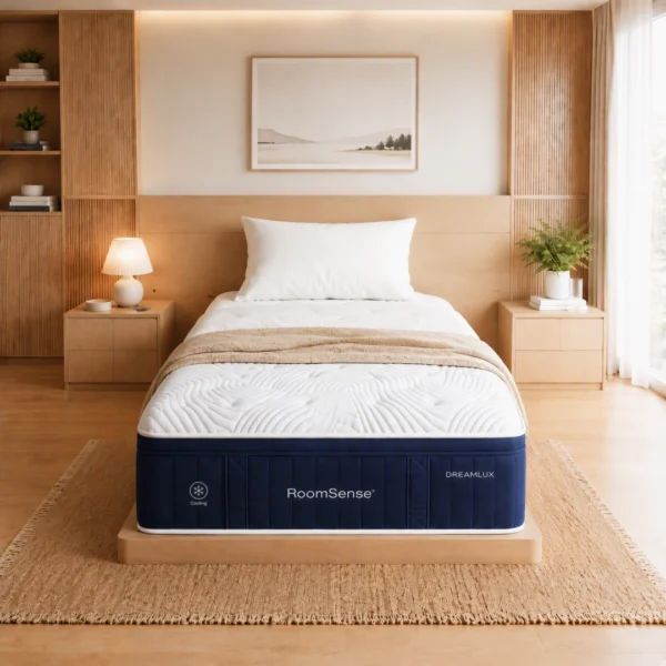 RoomSense Single Mattress, 34 cm Thick Medium Soft Hybrid Mattress for Back Pain Relief, Tencel Cooling Pocket Spring Mattress Single Size in a Box