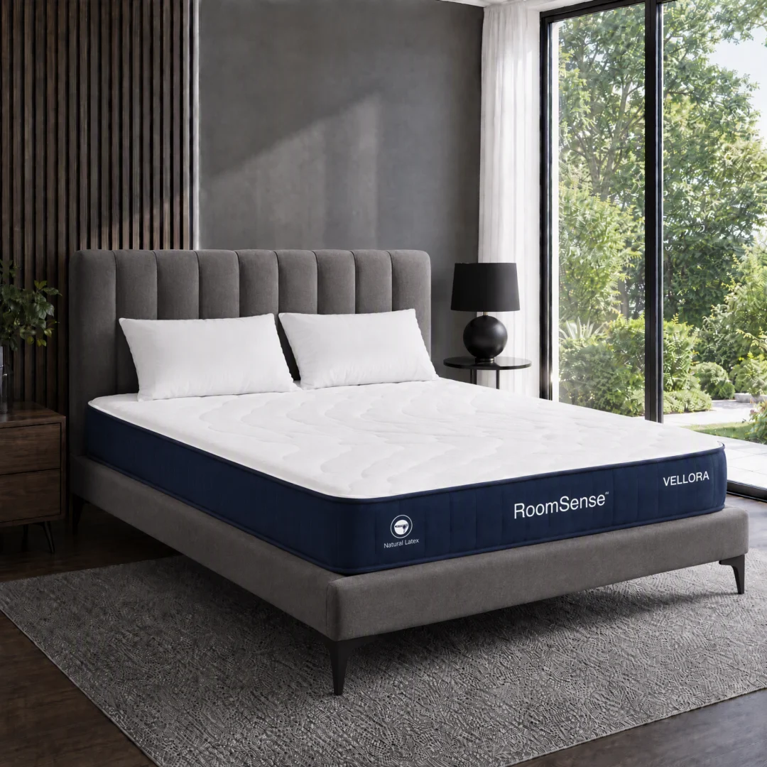 RoomSense Queen Mattress, 30 cm Medium Firm Hybrid Mattress with Latex Lumbar Support for Back Pain Relief, Pocket Spring Mattress Queen Size in a Box