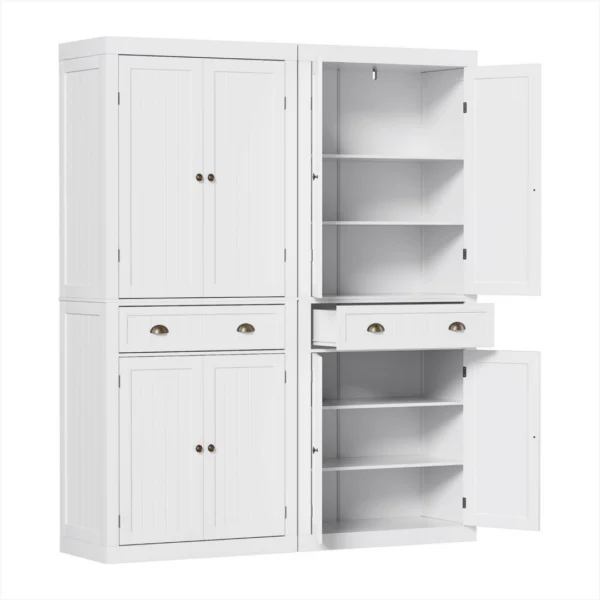 Artiss 2x Buffet Sideboard Cabinet 6-Tier Storage Pantry Cupboard Drawer – White