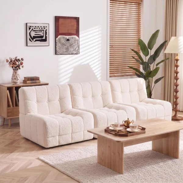 Artiss Set of 3 Sofa Modular Boneless Couches No Assembly – White