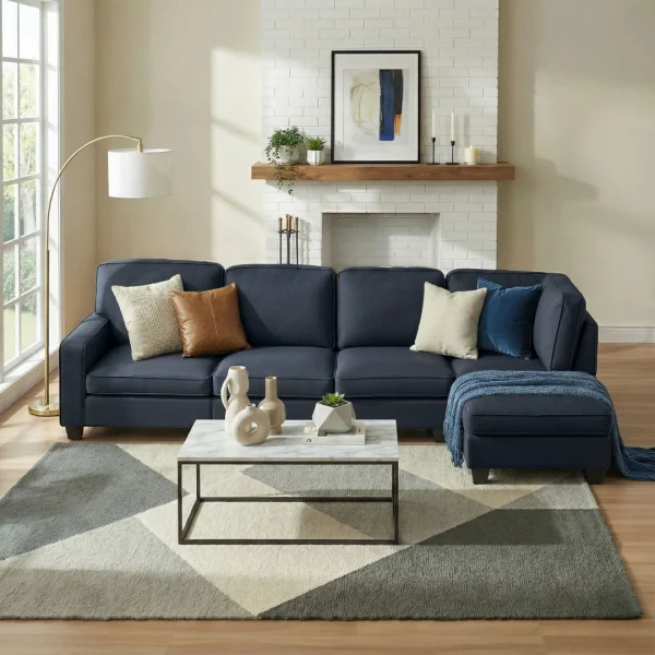 Artiss Modular Sofa Chaise Set 5-Seater – Dark Grey