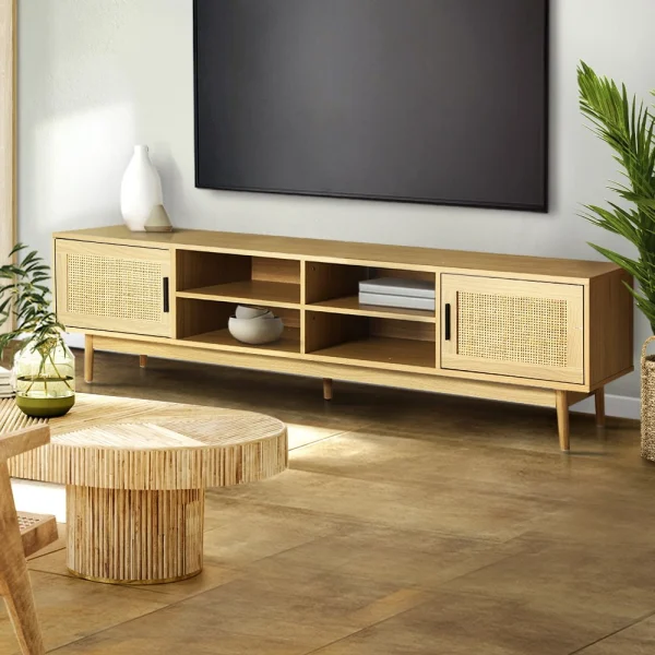 Artiss TV Cabinet Entertainment Unit 180 cm Rattan Cole