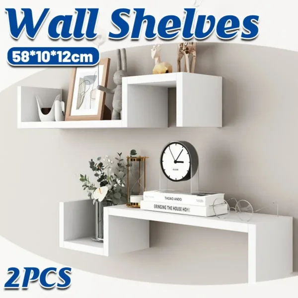 Living Room Bedroom Wall Mounted Storage Shelf Multi Layer Easy to Install
