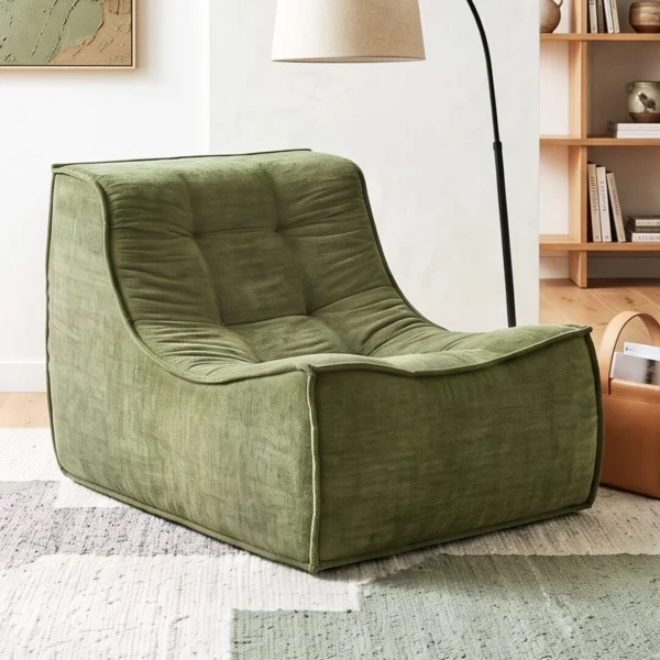 Artiss Floor Sofa Armless Chenille No Assembly Removable Cover – Green