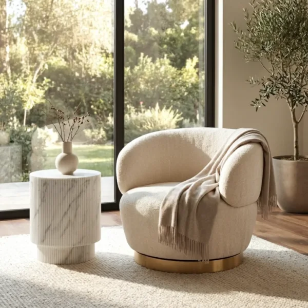 Interior Ave – Luna Swivel Armchair – Vanilla Oat