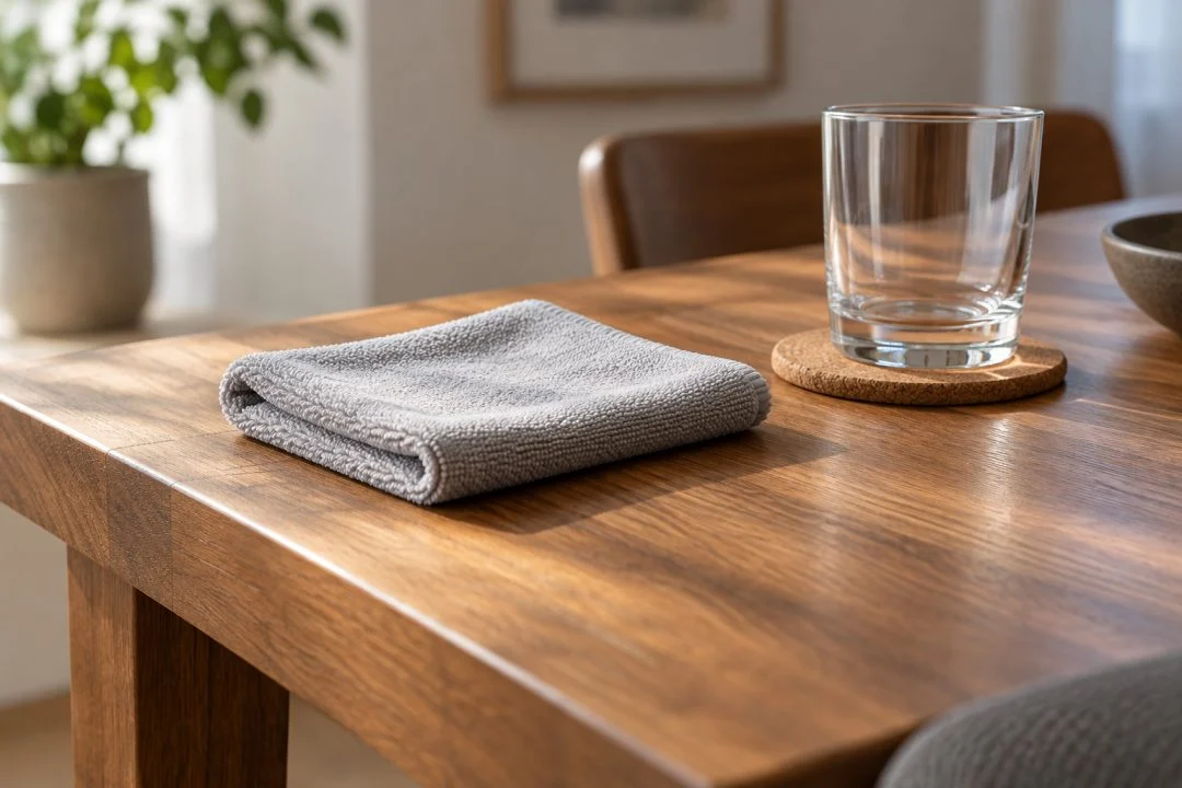 A dining tabletop shown in close detail.