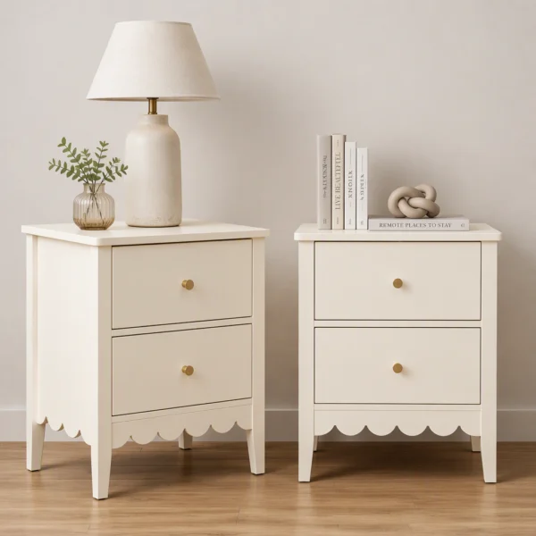 Artiss 2x Bedside Table 2 Drawers Bedroom Storage Nightstand White