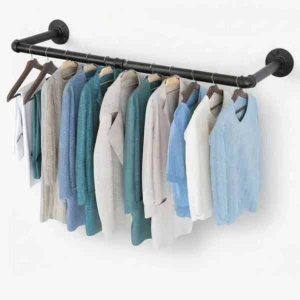CARLA HOME Industrial Pipe Wall Clothes Rack, 92 cm Bar Garment Rack