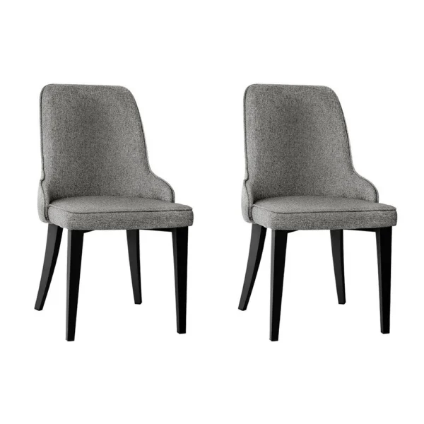 Artiss Linen Fabric Dining Chairs – Grey, Set of 2